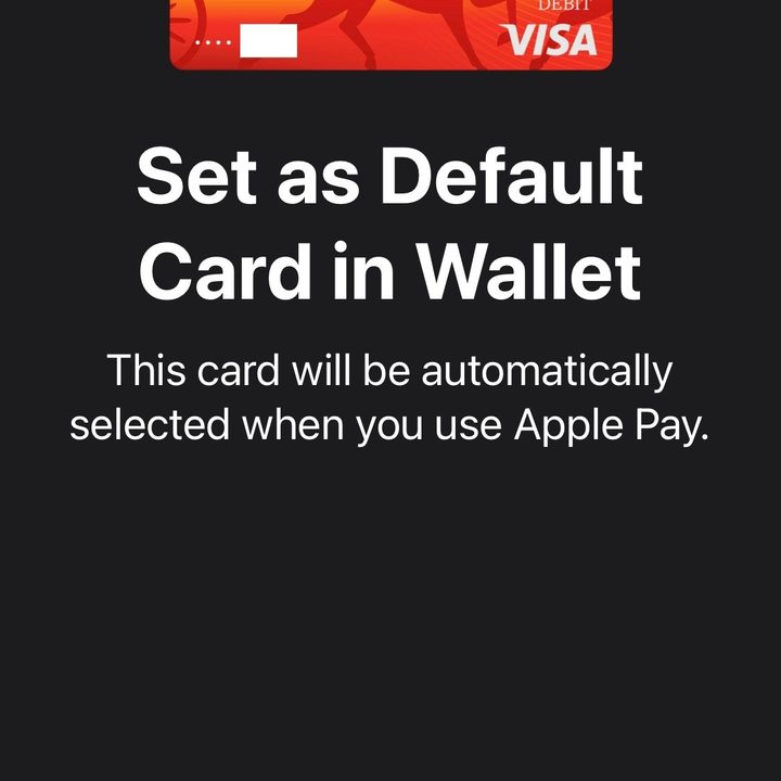 Apple Pay on Apple Watch set as default card.