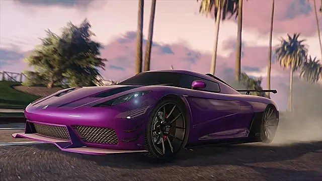 A purple supercar.