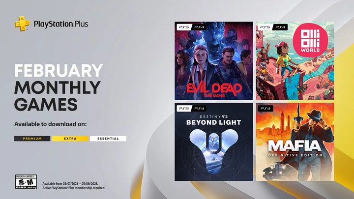 The key art for this month's PlayStation Plus games.