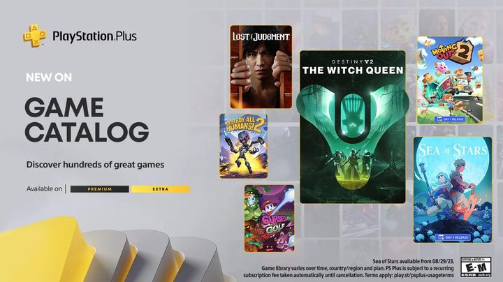 Key art for August's PS Plus Game Catalog additions.
