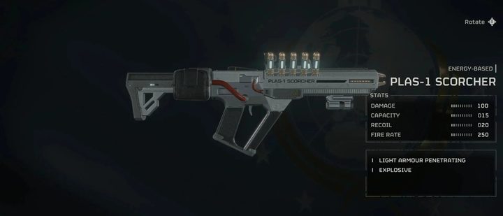 The plasma scorcher rifle in helldivers 2.