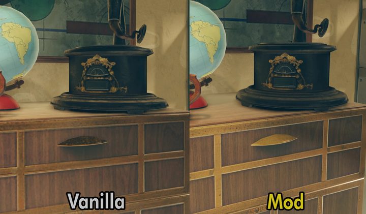 A desk with a globe in Fallout 76.