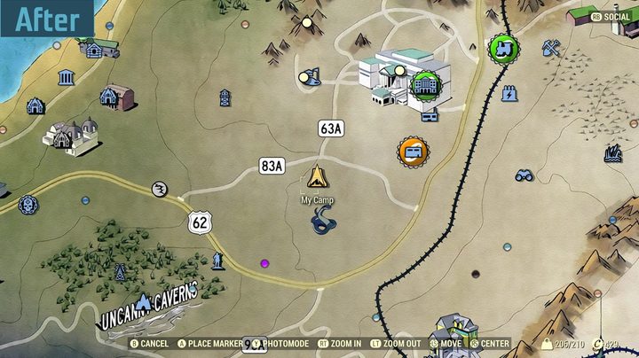 A map of appalachia in Fallout 76.