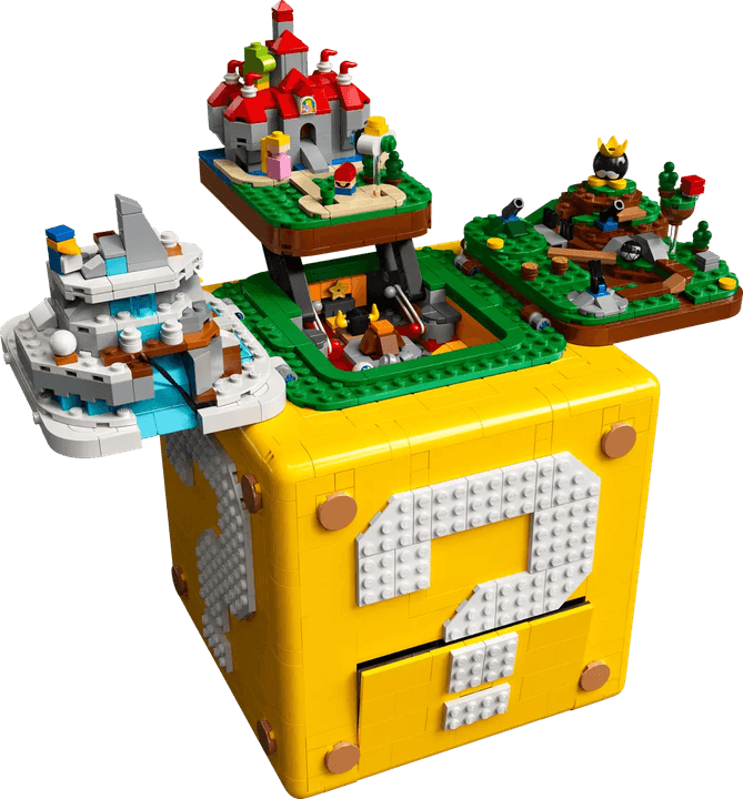 A lego mario question block set.
