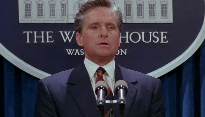 Michael Douglas in The American President.