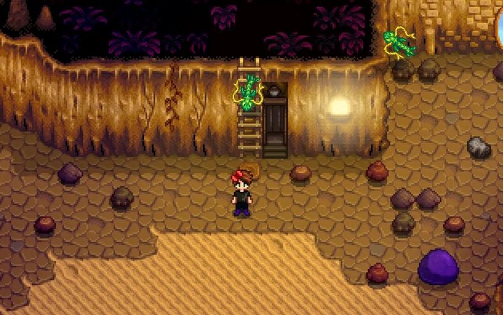 An elevator in a cave in Stardew Valley.
