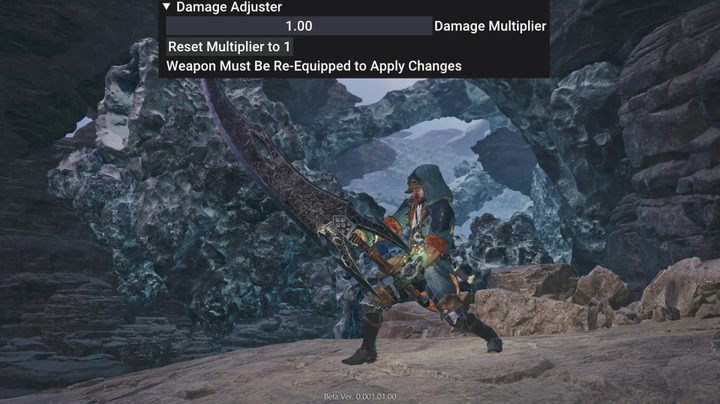 A hunter changing their damage in Monster Hunter Wilds.